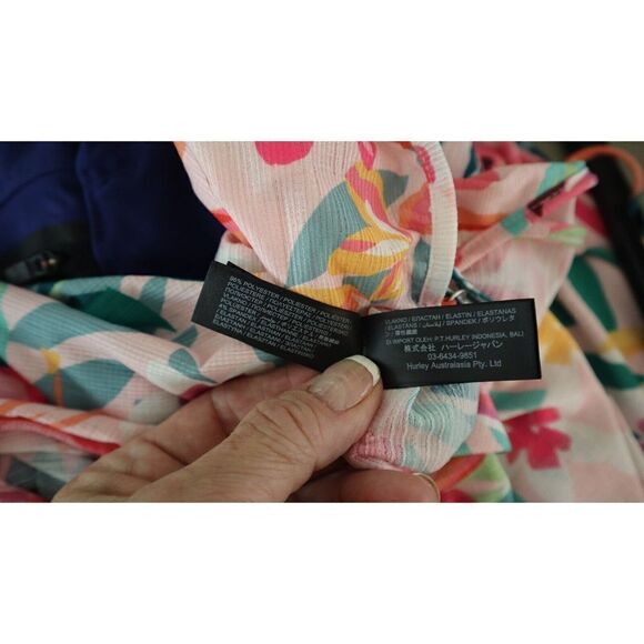 Hurley HC0108 Women's Sz L Multi Floral Pop V Neck Slip Dress Beach Cover-Up - Picture 7 of 9